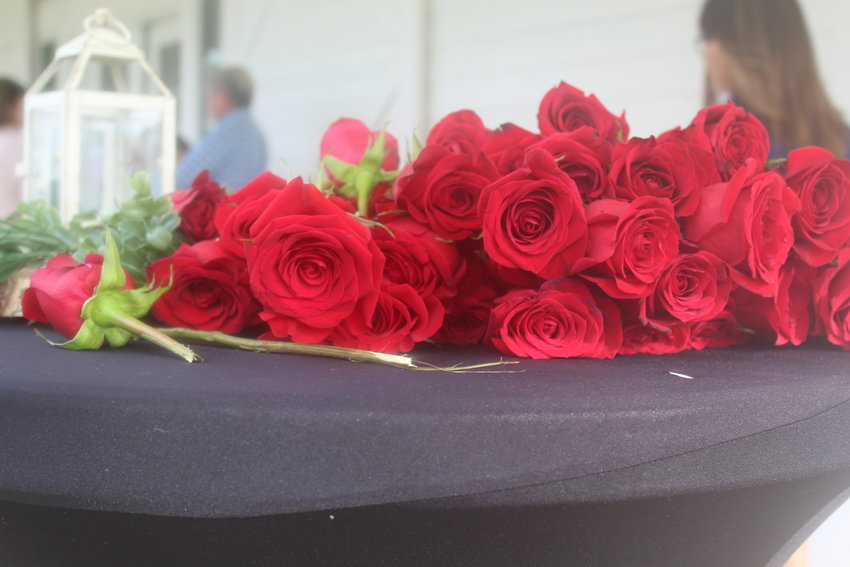Fresh cut roses awaiting the guests of the Denim & Diamonds Gala, Friday Aug. 27 at the Nicholas Batchelor Memorial Scholarship Fundraiser.