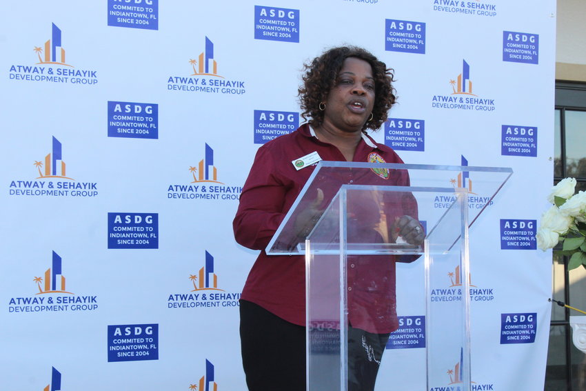 Indiantown mayor, Jackie Clarke addressed the group at the Casa Bella Apartments grand opening on Wednesday, Nov. 10.