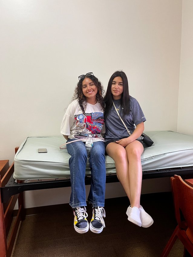 Lilianna S. and Aileen N. exploring the dorms at University of Central Florida.