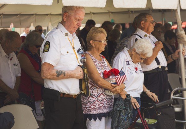 Veterans and members of the community honor the fallen on Memorial Day 2020.