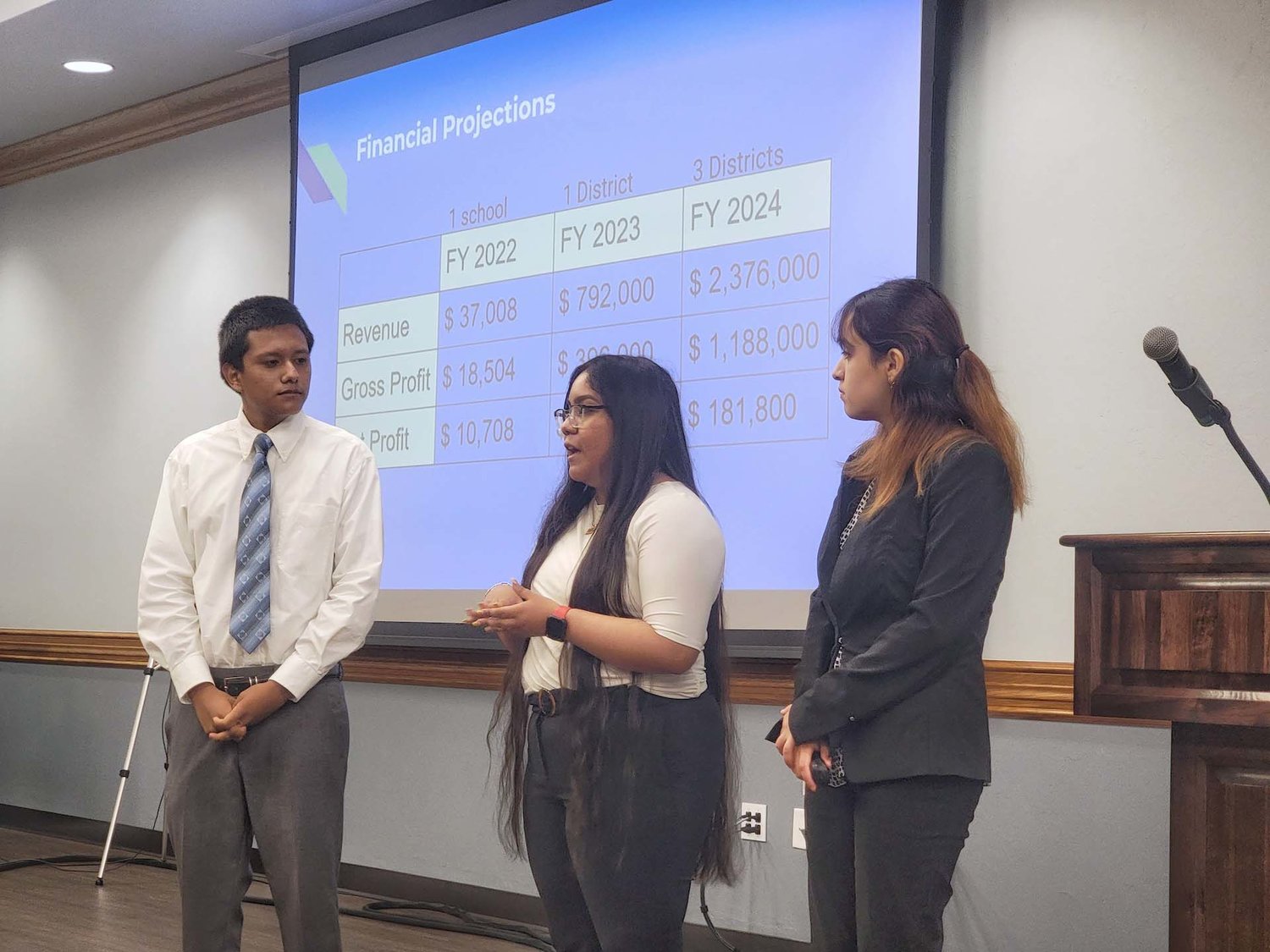 Students from the Business Management & Entrepreneurship Pathway compete at The Immokalee Foundation’s annual Shark Tank-themed event at Florida Gulf Coast University.