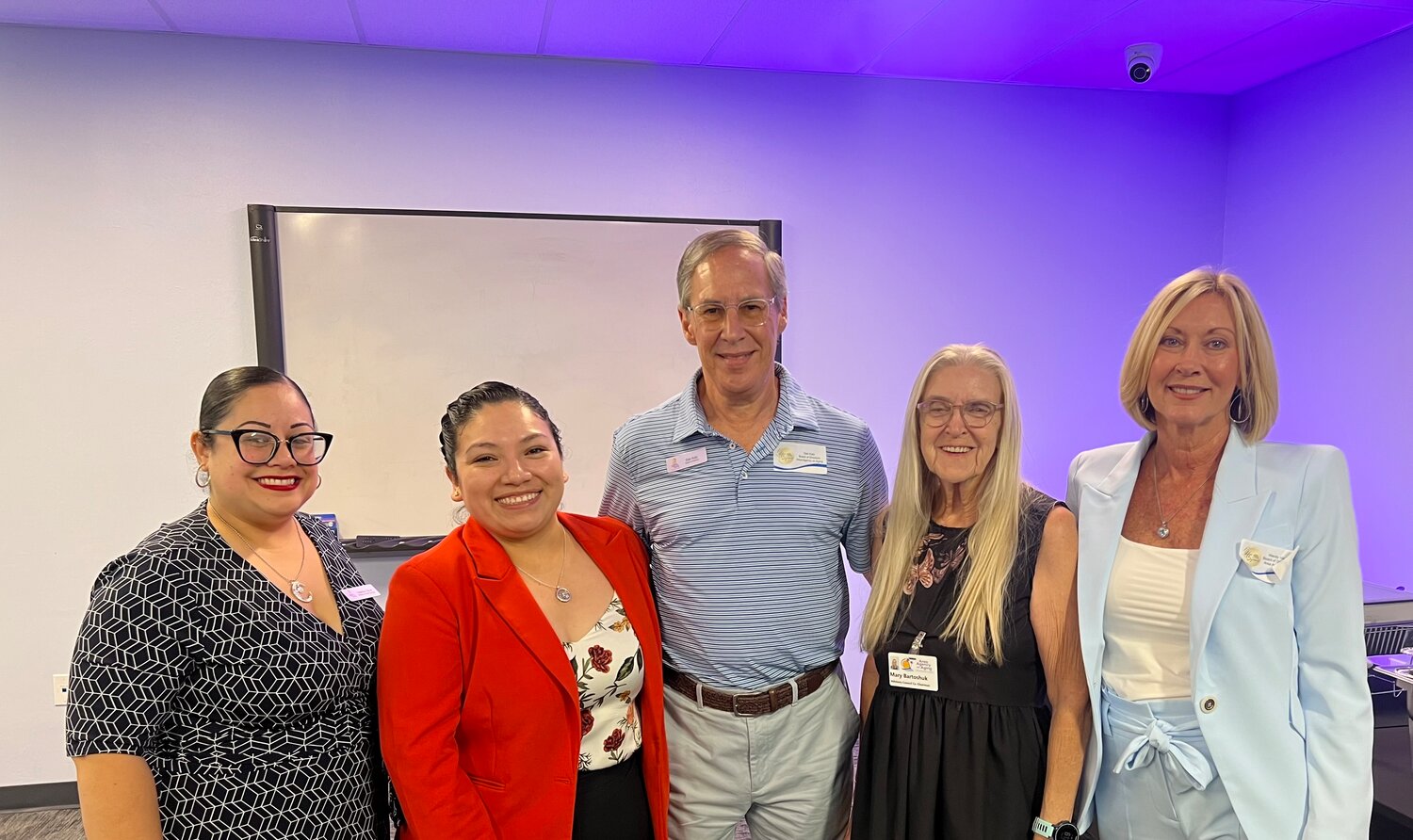 From left to right are Valerine Oliver, director of Client Services, AAASWFL; Maricela Morado, president and CEO, AAASWFL; Dan Katz, board member, AAASWFL; Wendy Boaz-Hayes, board chair, AAASWFL