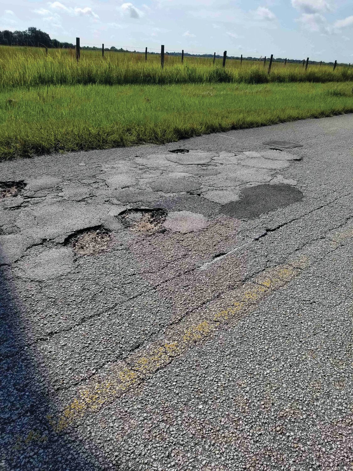 Photo of Potholes taken on Sept. 16, 2023.